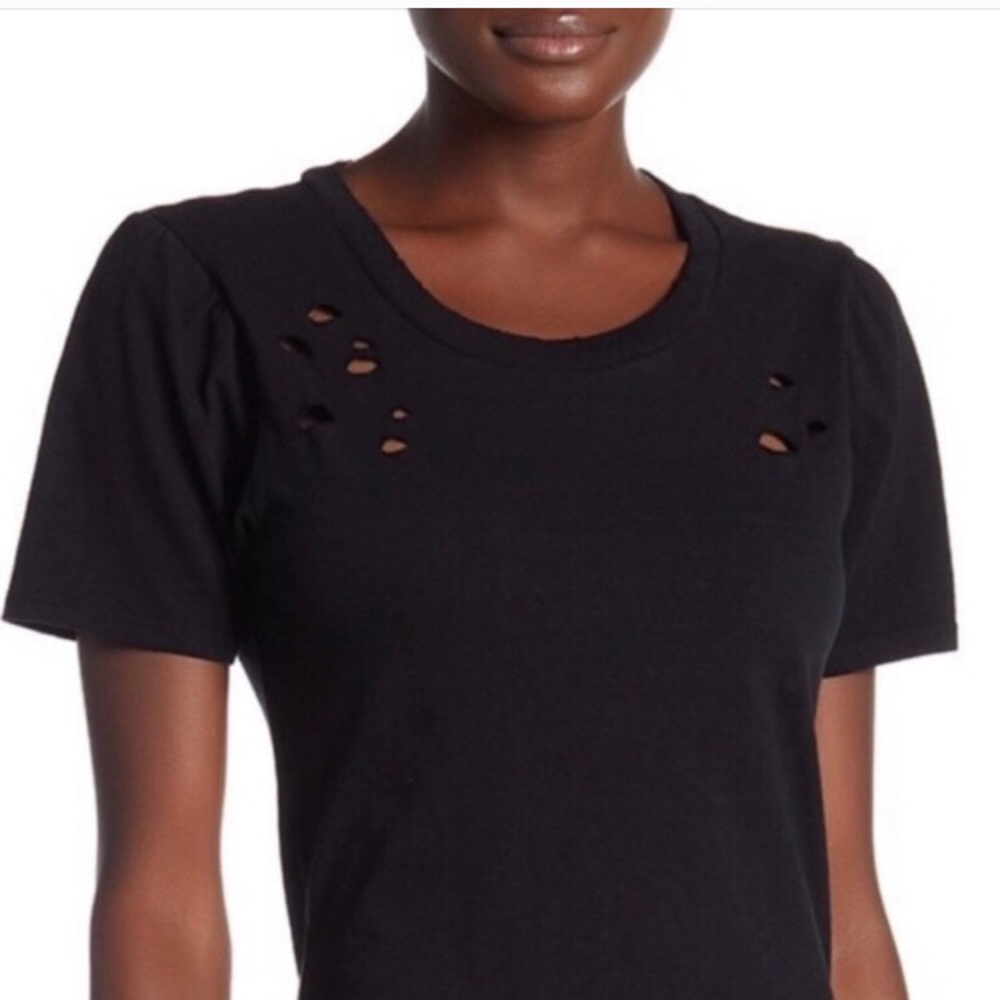 Abound Distressed Black Midi Dress Size L - Picture 2 of 14